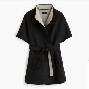 J. Crew Contrast Double-Faced Wool Cape